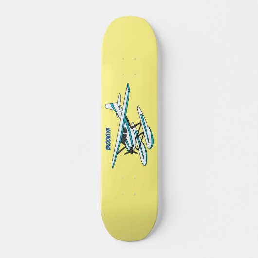 White blue seaplane afbeelding persoonlijk skateboard (Voorkant)