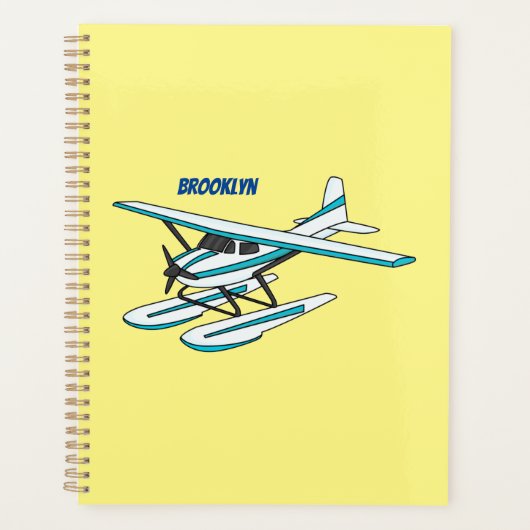 White blue seaplane afbeelding planner (Voorkant)