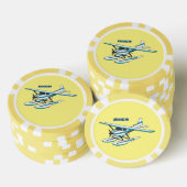 White blue seaplane afbeelding poker chips (Opstapeling)