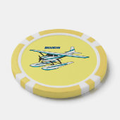 White blue seaplane afbeelding poker chips (Enkel)