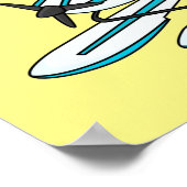 White blue seaplane afbeelding poster (Hoek)