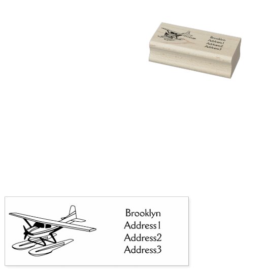 White blue seaplane afbeelding rubberstempel (Gestempeld)