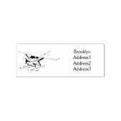 White blue seaplane afbeelding rubberstempel (Afrduk)