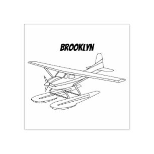 White blue seaplane afbeelding rubberstempel
