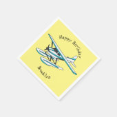 White blue seaplane afbeelding servet (Hoek)