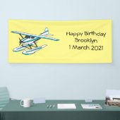 White blue seaplane afbeelding spandoek (Beurs)