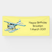 White blue seaplane afbeelding spandoek (Horizontaal)