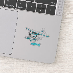 White blue seaplane afbeelding sticker