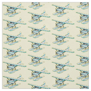 White blue seaplane afbeelding stof