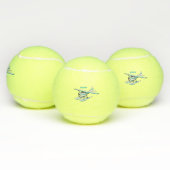 White blue seaplane afbeelding tennisballen (Multi)