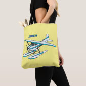 White blue seaplane afbeelding tote bag (Dichtbij)