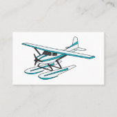White blue seaplane afbeelding visitekaartje (Achterkant)