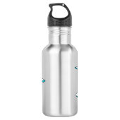 White blue seaplane afbeelding waterfles  (Achterkant)