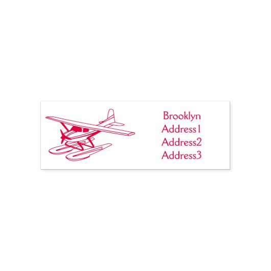 White blue seaplane afbeelding zelfinktende stempel (Design)