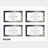 White Blue Silver Glitter Product Labels juwelen (Vel)