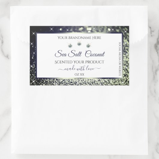 White Blue Silver Glitter Product Labels juwelen (Tas)