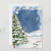 White Blue Snow in Love Evergreen Vrijgezellenfees Kaart (Achterkant)