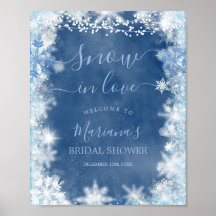White Blue Snow in Love Snowflake Bruids Welkom
