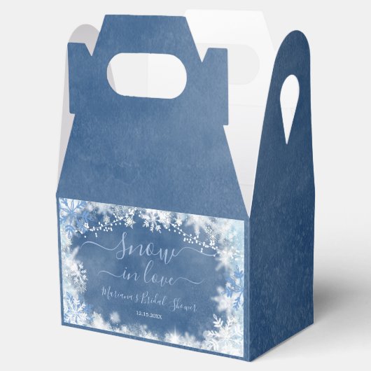 White Blue Snow in Love Snowflake Vrijgezellenfees Bedankdoosjes (Geopend)