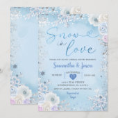 White Blue Snow in Love Winter Vrijgezellenfeest Kaart (Voorkant / Achterkant)