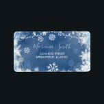 White Blue Snowflake Vrijgezellenfeest Adreslabel Etiket<br><div class="desc">White Blue Snow in Love Snowflake Vrijgezellenfeest Adreslabel</div>
