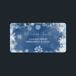 White Blue Snowflake Vrijgezellenfeest Adreslabel Etiket<br><div class="desc">White Blue Snow in Love Snowflake Vrijgezellenfeest Adreslabel</div>
