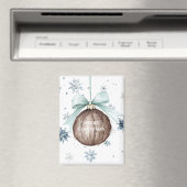 White Blue Snowflakes Christmas Coconut Bow Magneet (Insitu (Vaatwasser))
