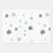 White Blue Snowflakes Christmas Inpakpapier Vel (Voorkant 2)