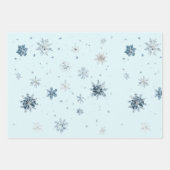 White Blue Snowflakes Christmas Inpakpapier Vel (Voorkant)