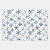 White Blue Snowflakes Winter Christmas Inpakpapier Vel (Voorkant 2)