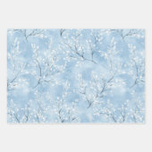 White Blue Snowflakes Winter Christmas Inpakpapier Vel (Voorkant)