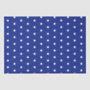White Blue Stars en Grey Stripes Modern Pattern Tissuepapier