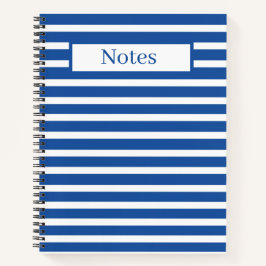 White Blue Stripes - Aangepast Notitieboek
