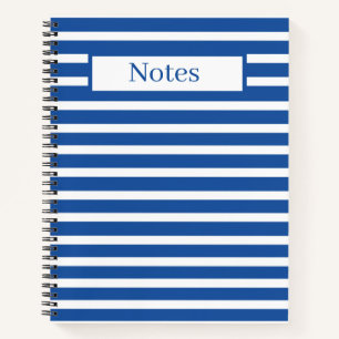 White Blue Stripes - Aangepast Notitieboek