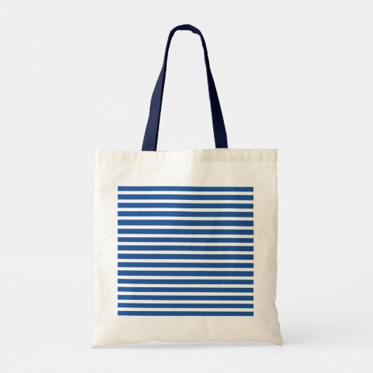 White Blue Stripes Beach Tote Bag (Achterkant)