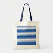 White Blue Stripes Beach Tote Bag (Voorkant)