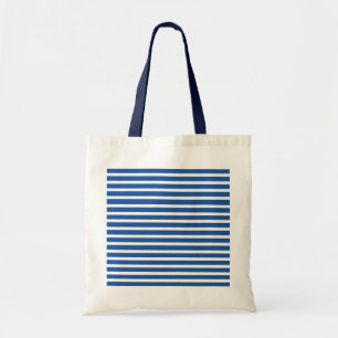 White Blue Stripes Beach Tote Bag