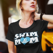 White & Blue Swim mama met hartverwarmende vrouwen T-shirt
