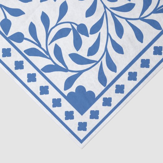White Blue Traditional Bone Inlay Decoupage Paper Tissuepapier (Detail)