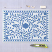 White Blue Traditional Bone Inlay Decoupage Paper Tissuepapier (Craft)