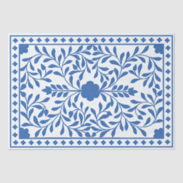 White Blue Traditional Bone Inlay Decoupage Paper Tissuepapier