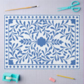 White Blue Traditional Bone Inlay Decoupage Paper Tissuepapier (Craft)