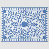 White Blue Traditional Bone Inlay Decoupage Paper Tissuepapier (Voorkant)