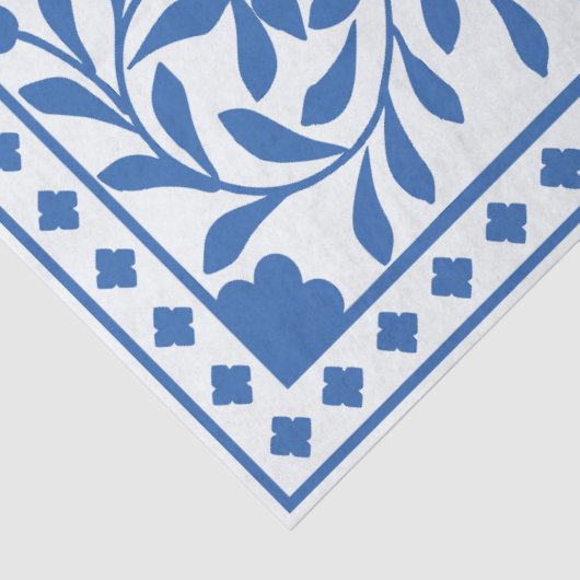 White Blue Traditional Bone Inlay Decoupage Paper Tissuepapier (Detail)