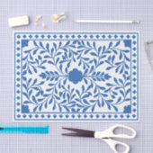 White Blue Traditional Bone Inlay Decoupage Paper Tissuepapier (Craft)
