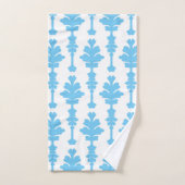 White & Blue Turquoise Damask Modern Glamor Bad Handdoek (Handdoek)