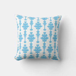 White & Blue Turquoise Damask Modern Glamor Kussen
