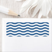 White Blue Wave Navy patroon aanpassen achtergrond Etiket (Insitu)
