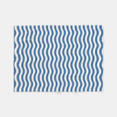 White Blue Wave Navy patroon Aanpassen achtergrond Fleece Deken (Voorkant (Horizontaal))