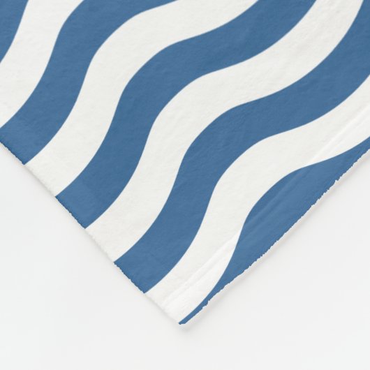 White Blue Wave Navy patroon Aanpassen achtergrond Fleece Deken (Hoek)